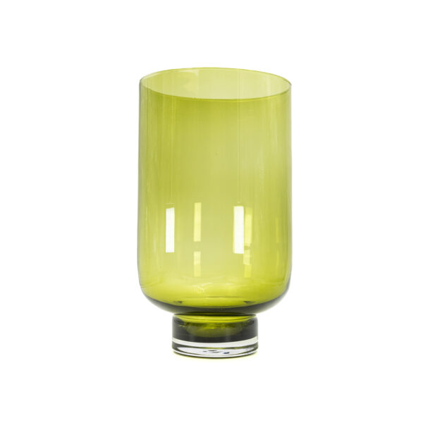 EDG Vaso Elegance - grande Vaso cilindrico in vetro trasparente colore verde